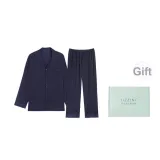 [Gift Box Set]Pocket Men's (Long-Sleeved Pants) Dark Blue Clothing Sets