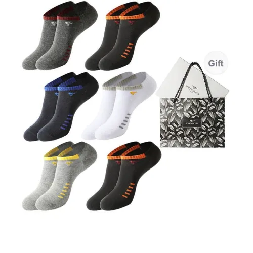 SEPTWOLVES Ankle Socks Men's 6 Pairs Gift Box Packaged Mixed Color