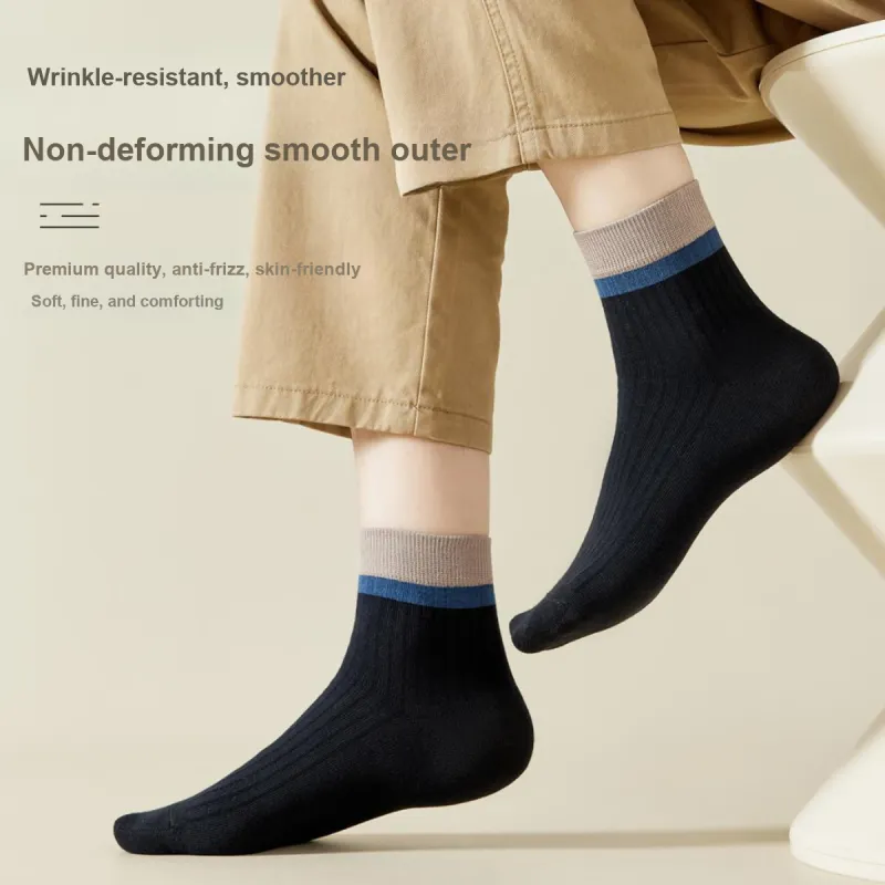 MIIOW Mid Calf Socks Men's 5 Pack Mixed Color-6