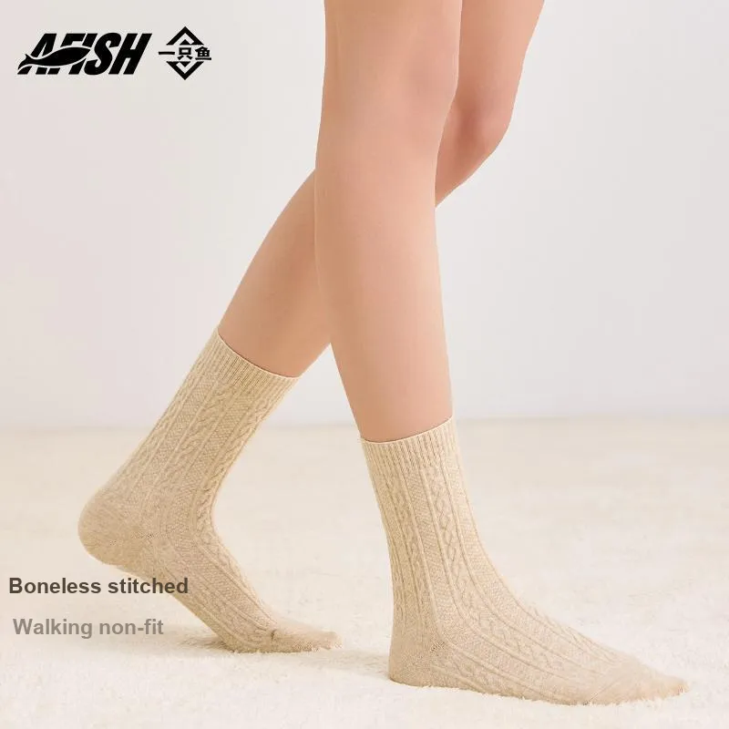 AFISH Mid Calf Socks Women's Shopping Bag 3 Pack-7