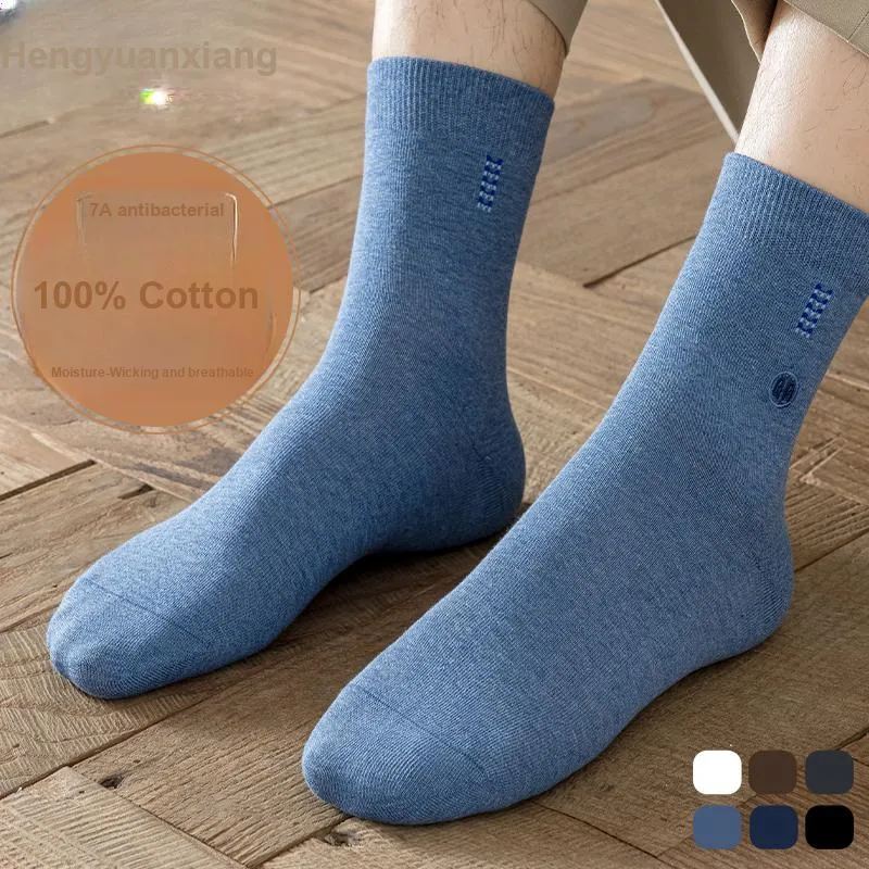 H YXIANG Mid Calf Socks Men's 6 Pack-8