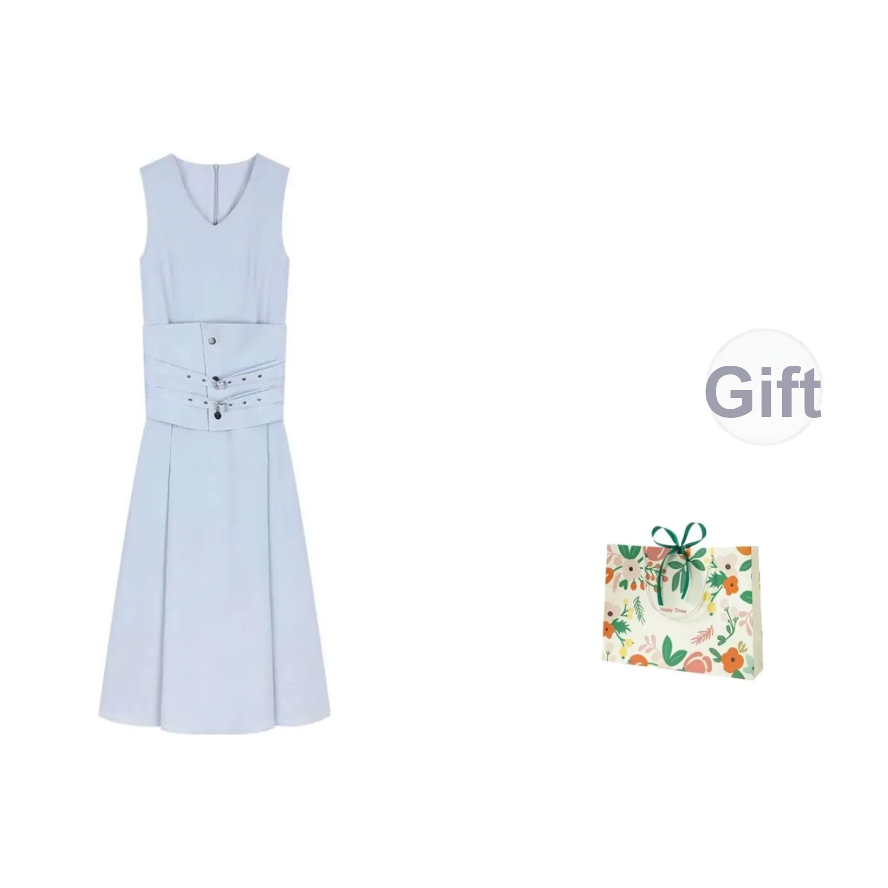 Oddgoods Без рукавов Платье Женское Синее