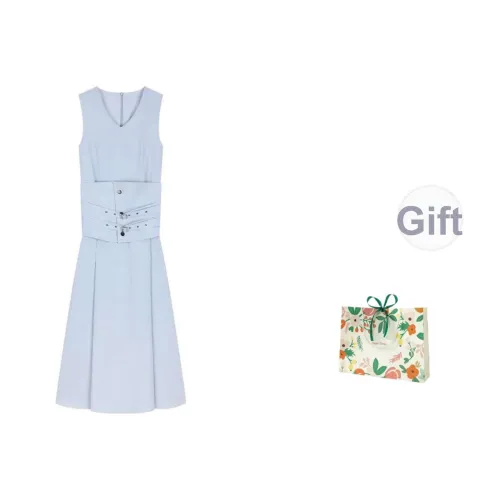 Oddgoods Без рукавов Платье Женское Синее