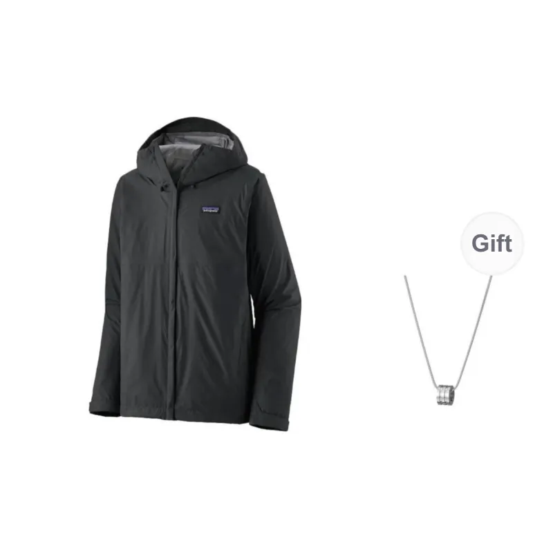 Patagonia Windproof Windbreaker Jacket Men's Black Comes With Necklace-0