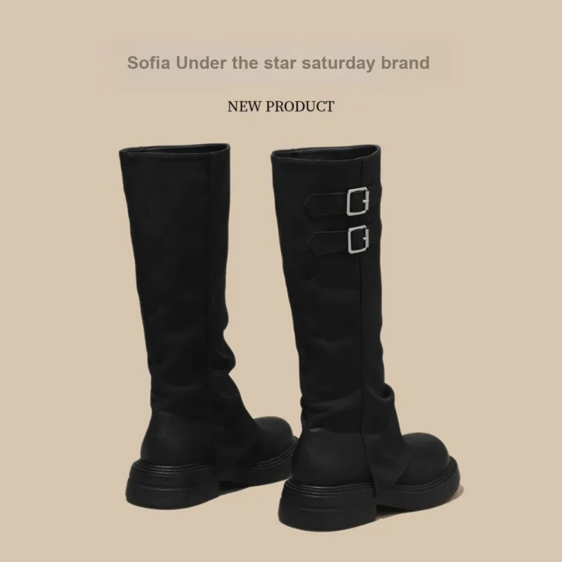 SAFIYA Knee high Boots Women's Black/Brown-2
