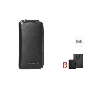 Sharkborough Vegetable Tanned Top Grain Cow Leather Key Pouch Car Keychain Men's Black