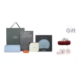 Glacier Blue[Same Style Bath Towels+Hair Drying Caps]Free Antler Hair Band *1, Cupping Glass *1, Rose Bath Ball *1