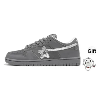 RIPSTAR Anti Slip Wear Resistant Low Top Skateboard Shoes Unisex Silver Gray
