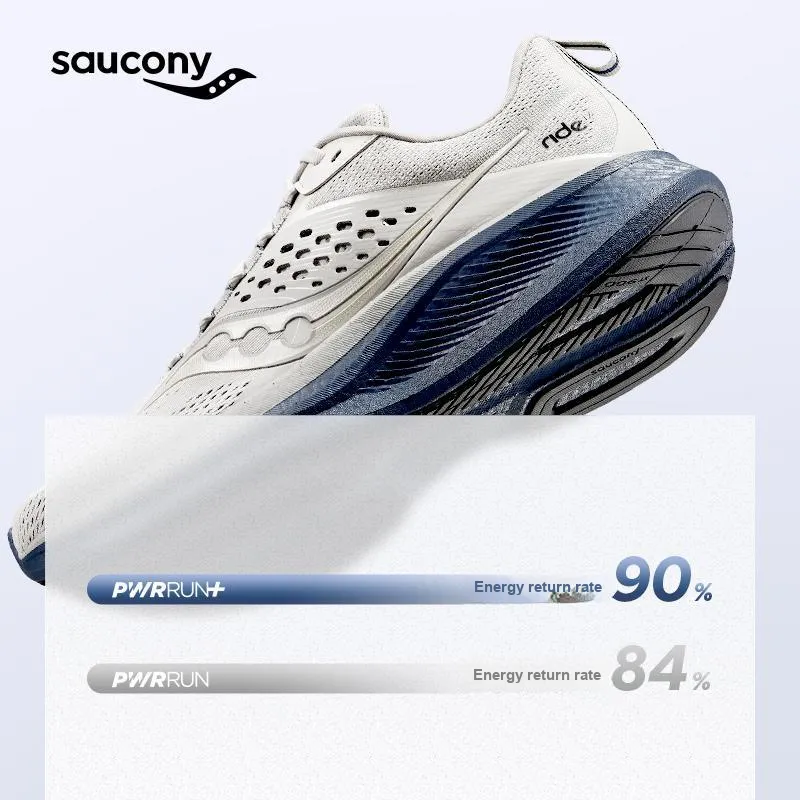 Saucony RIDE 17 Cushioning Low Top Running Shoes Men's Light Gray-5