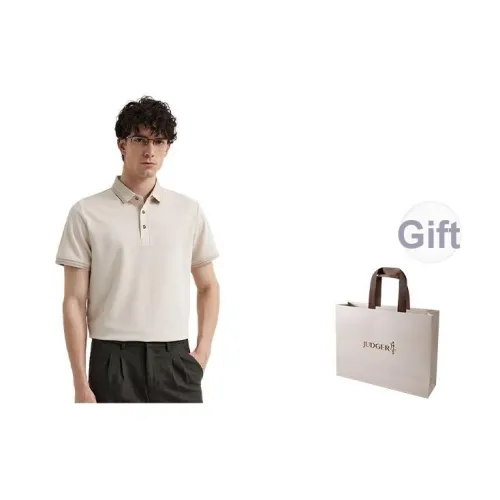 JUDGER Поло Мужское Сливочно-Абрикосовое