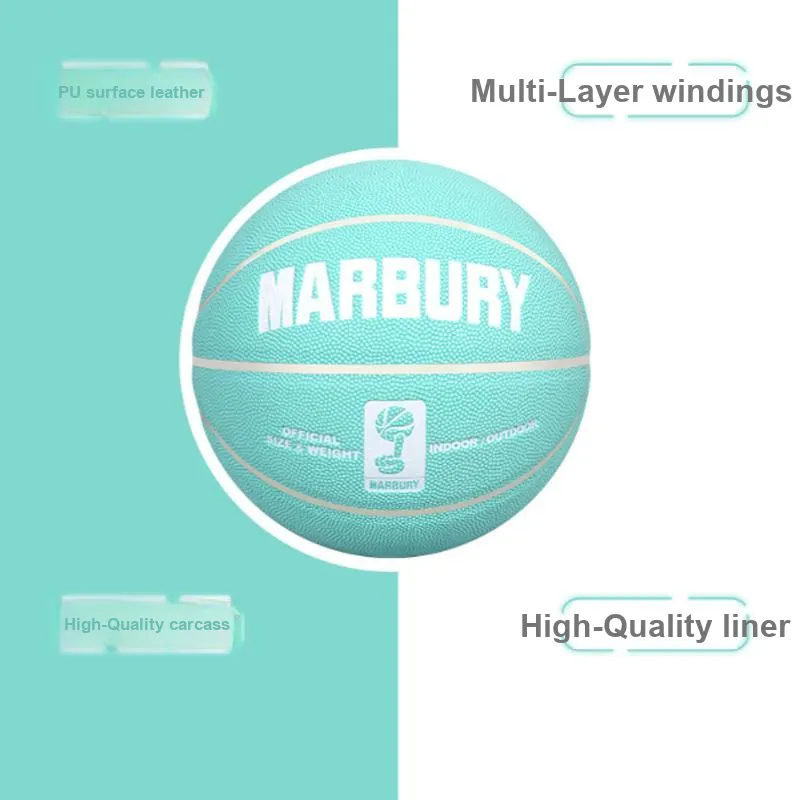 MARBURY PU Basketball Robin Egg Blue Size 7 Training Unisex-4