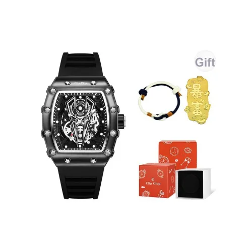 Clip Clop Кварцевый механизм Часы Мужские Черный циферблат