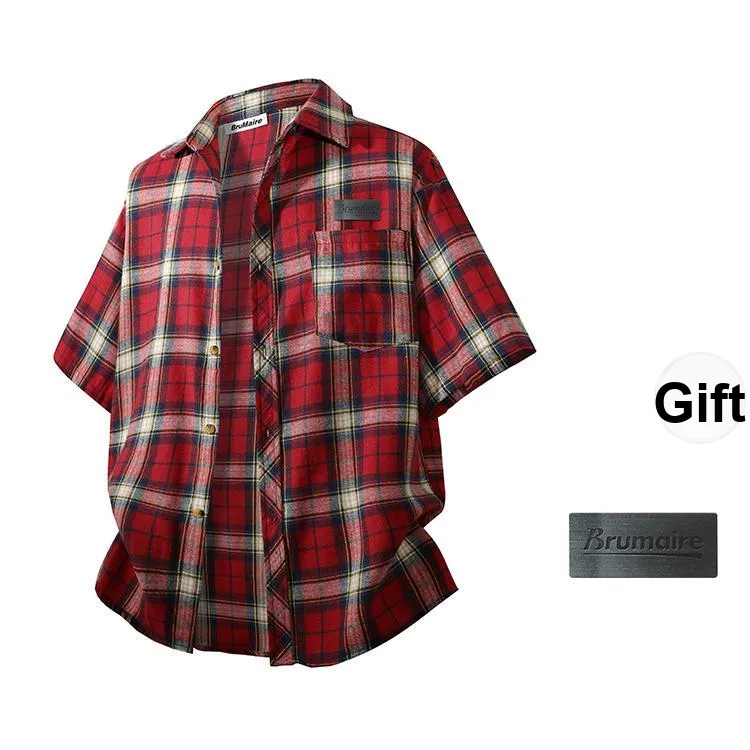 BRUMAIRE Shirt Unisex Green Plaid-2