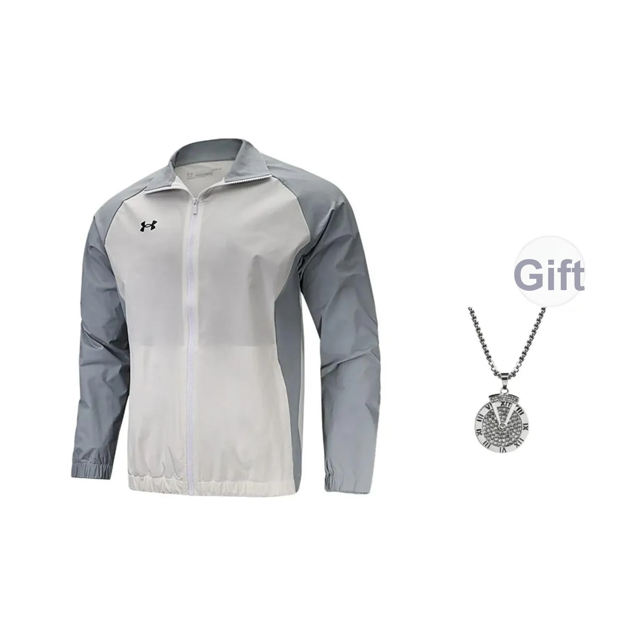 Under Armour Jackets Men White Comes With Necklace