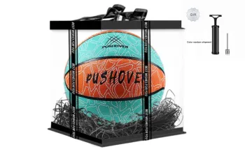 PUSHOVER PU Basketball Blue Orange Size 7 Training Unisex