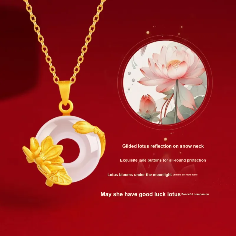Lao Feng Xiang 925 Sterling Silver Necklaces Women's-2