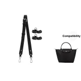 Black with Silver-Tone Buckle, Adjustable 86-103cm