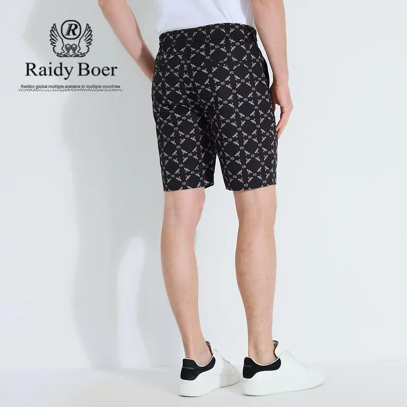 Raidy Boer 2025 Summer Casual Shorts Men's Black Floral-3