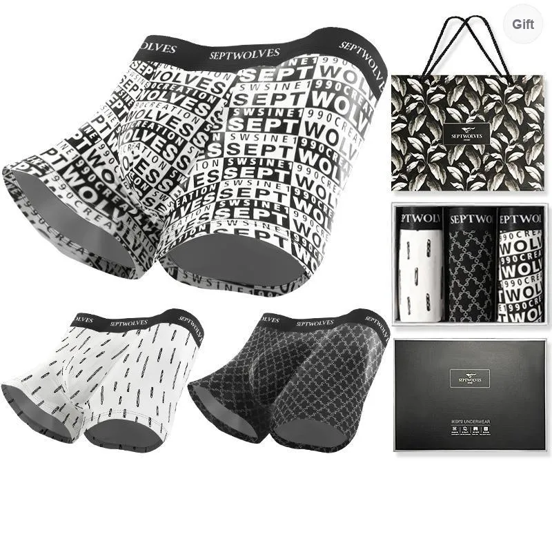 SEPTWOLVES Underpants Men's Gift Box Set+Shopping Bag-0