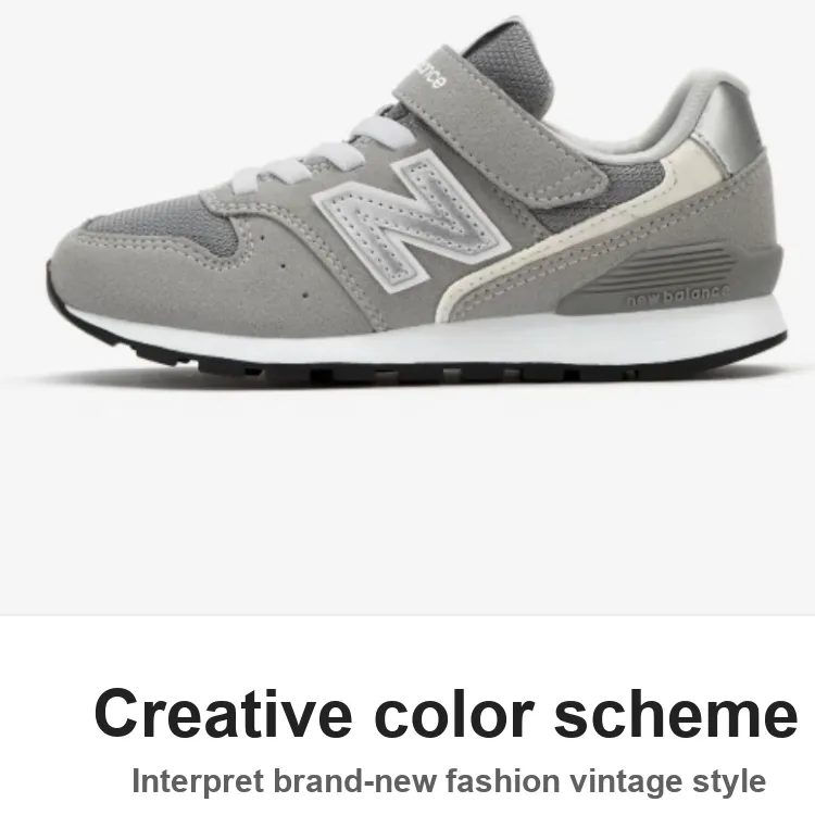 New Balance V3 Slip Resistant Cushioning Abrasion Resistant Breathable Low Top Running Shoes Classic Gray Kids-2