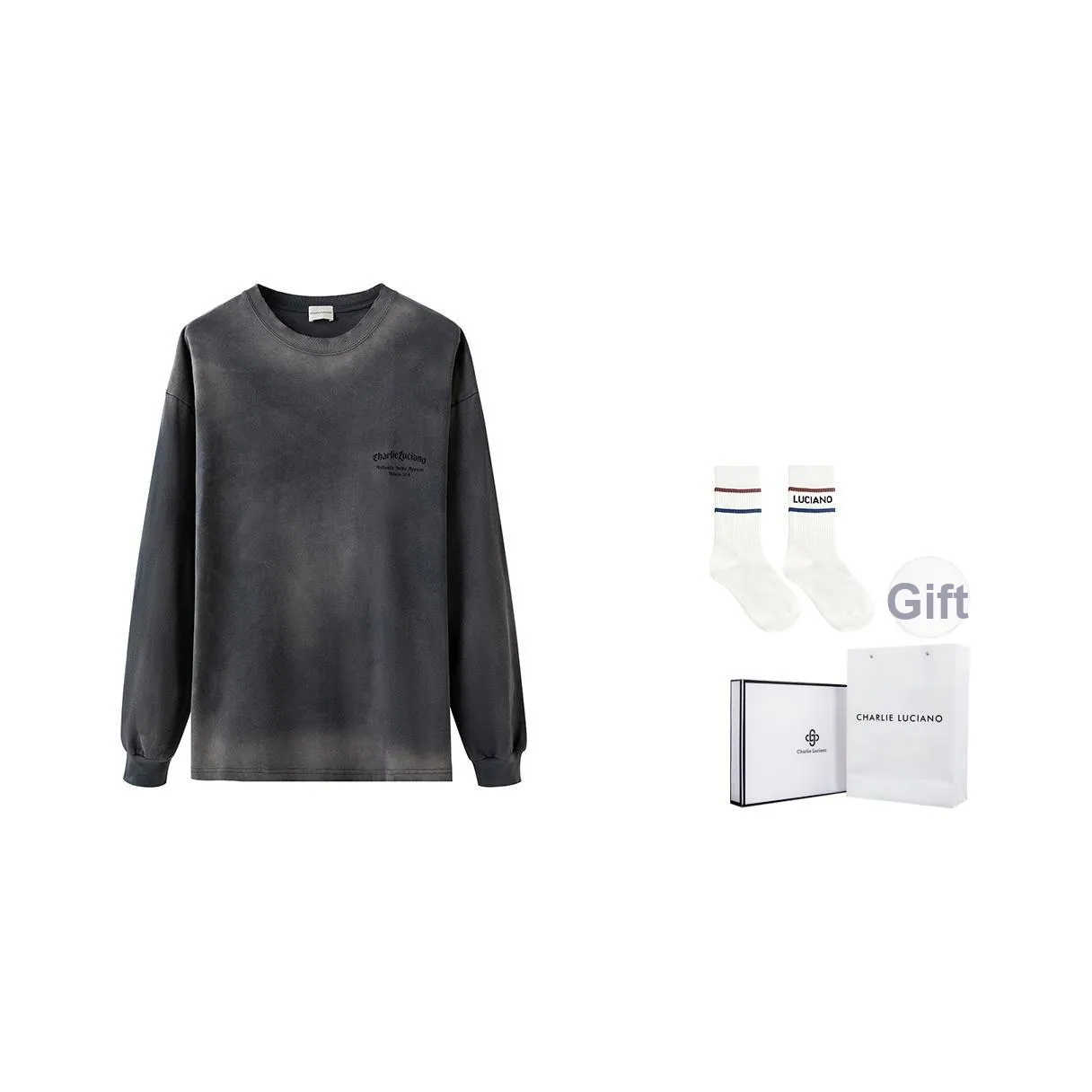 Charlie Luciano Свитшот Унисекс Темно-Серый