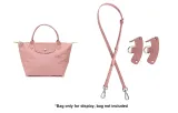 Petal Pink Silver-Tone Buckle Cow Leather Shoulder Strap 95-124cm[No Perforated]Set