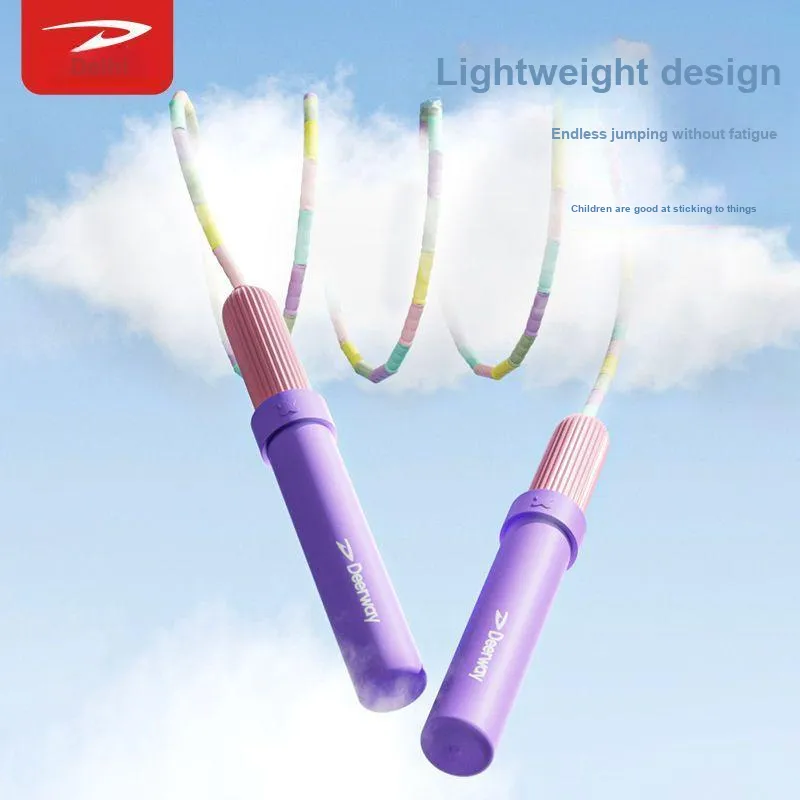 DEERWAY Casual Entertainment Non Countable Jump Ropes Kids PVC+Steel Wire Rope PVC Controller 2.8m Pink Purple-3