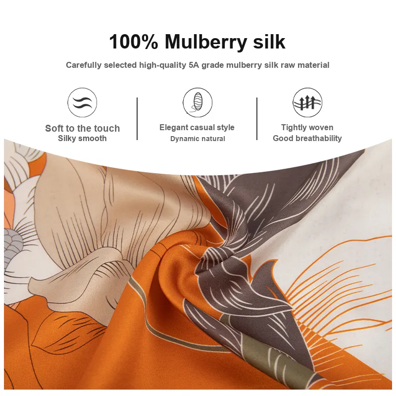 H YXIANG Silk Scarves Women's-12