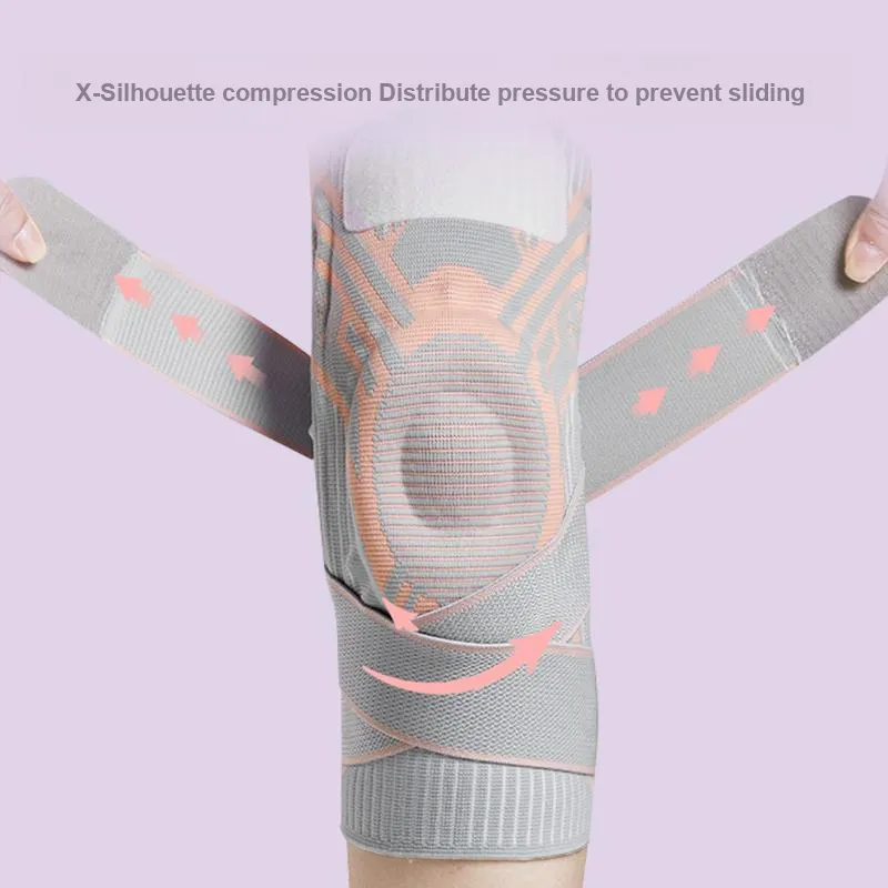 NAILEKESI Badminton Basketball Running Unisex Nylon Latex Thread Elastane Silicone Knee Pads-4
