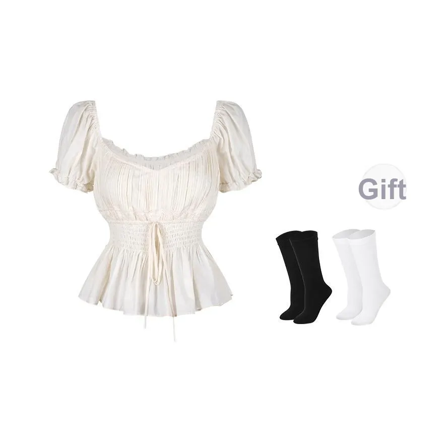 BSEVENI Рукав-буф Т-рубашка Женская