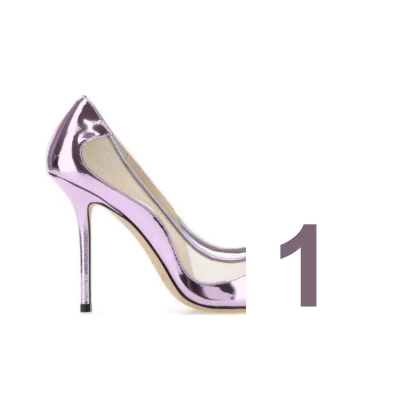 Jimmy Choo LOVE Slim Heel High Heels 10.5cm Women's Purple-1