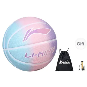 LiNing Rubber Basketball Purple Pink Green Gradient Size 7 Ball Training Unisex