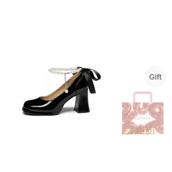 DAPHNE Chunky Heel High Heels 8cm Women's Black