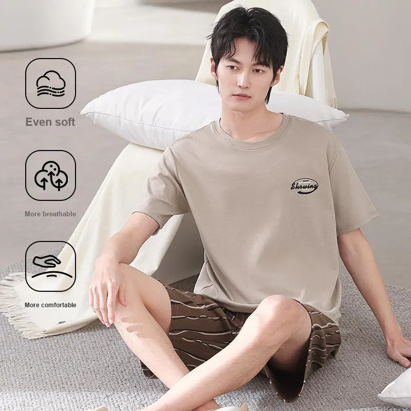 FENTENGCARE Pajama Set Men's Coffee-1