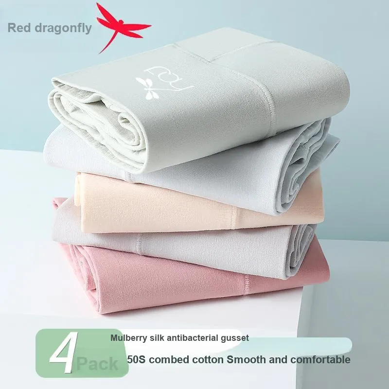 RED DRAGONFLY Cotton Panties Women's 4 Piece Gift Box Sets-5