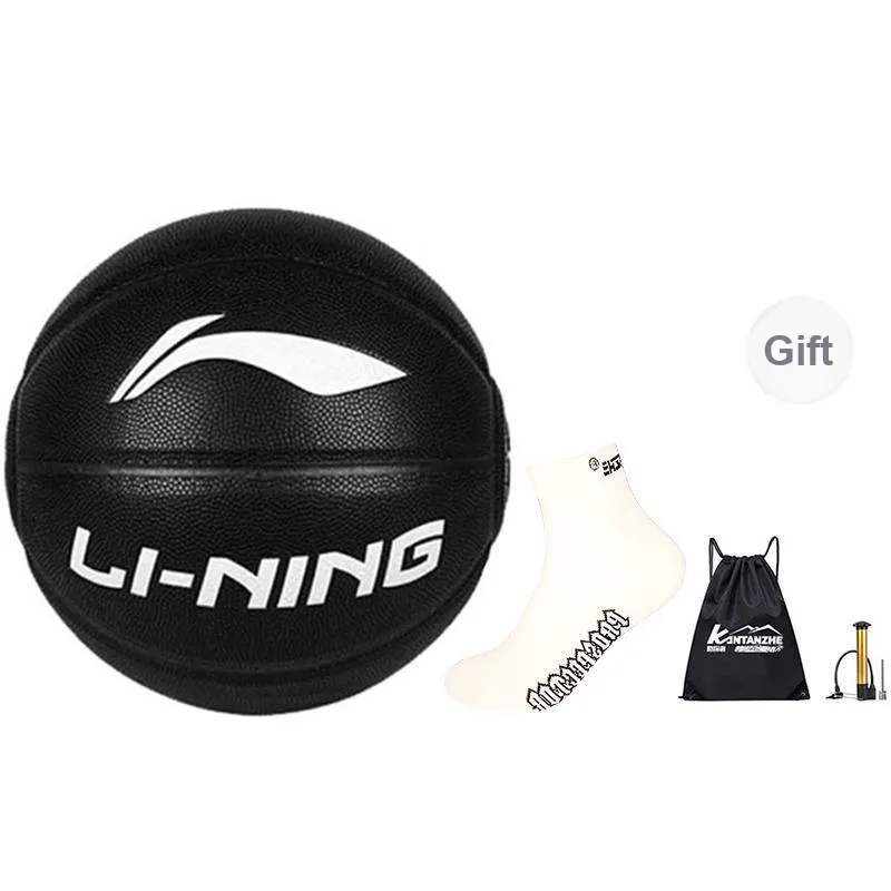 LiNing Badfive PU Basketball Black Size 7 Ball Training Competition Unisex-38