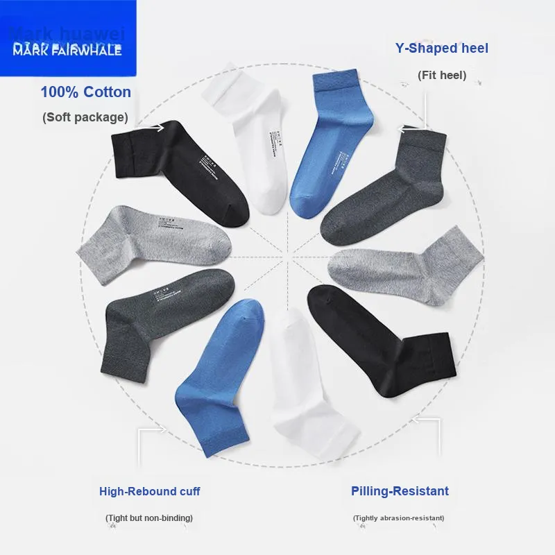 FAIRWHALE Mid Calf Socks Unisex 5 Pack-1