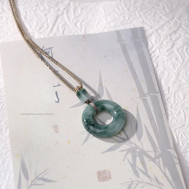 Clear Snow Glutinous Jade Jadeite Necklaces Unisex-1