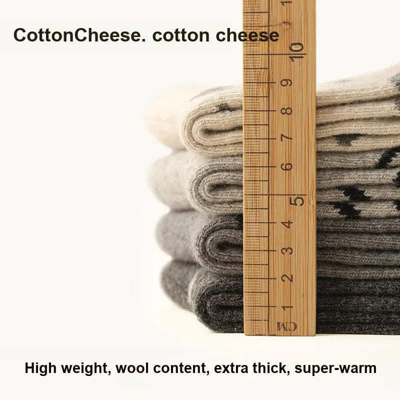 COTTON CHEESE Mid Calf Socks Women's 5 Pack-3