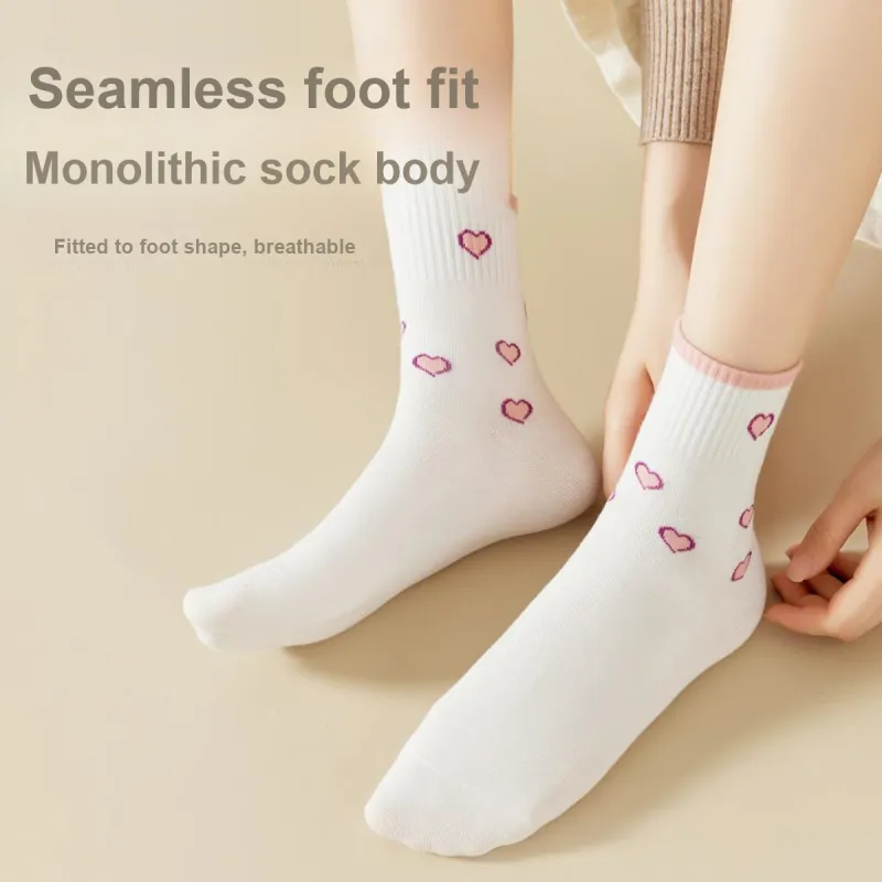 MIIOW Mid Calf Socks Women's 5 Pack Mixed Color-4