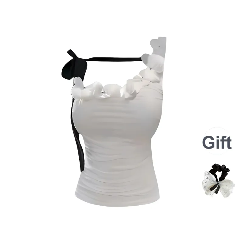 / T Shirts Women's White+Hair Tie Comes With-0