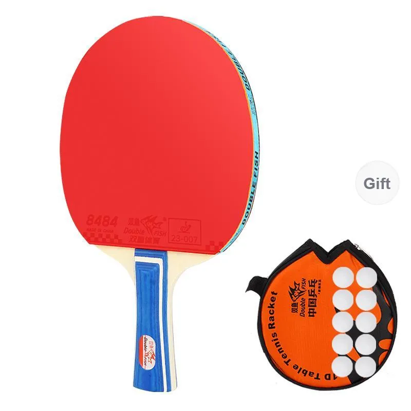 DOUBLEFISH Ping Pong Paddles Unisex All Wood Red Single Auction Set-6