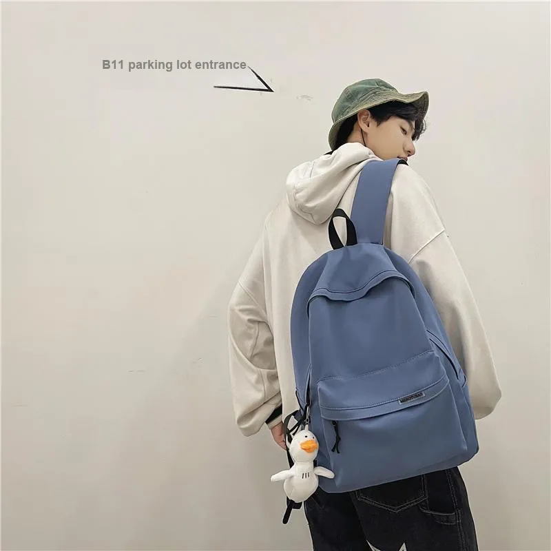 Travel Nylon Backpack Unisex Black/White/Blue/Pink-18
