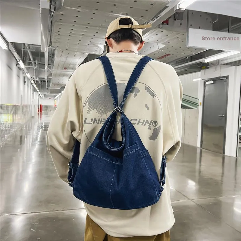 OUZIHUANG Denim Crossbody Bag, Shoulder Bag Regular Unisex Black/Light Blue/Dark Blue/Vintage Blue-25