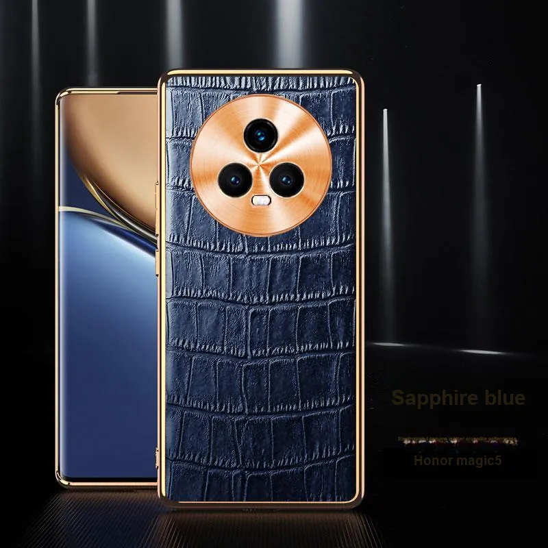 Mivana Leather Material Electroplated Genuine Leather Crocodile Pattern Phone Case Compatible With 'Magic5 Pro/Magic5'-3