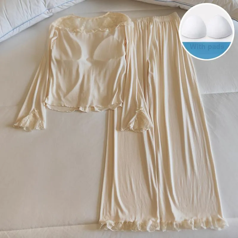 Sleeping Beauty Pajama Set Women's Apricot-5
