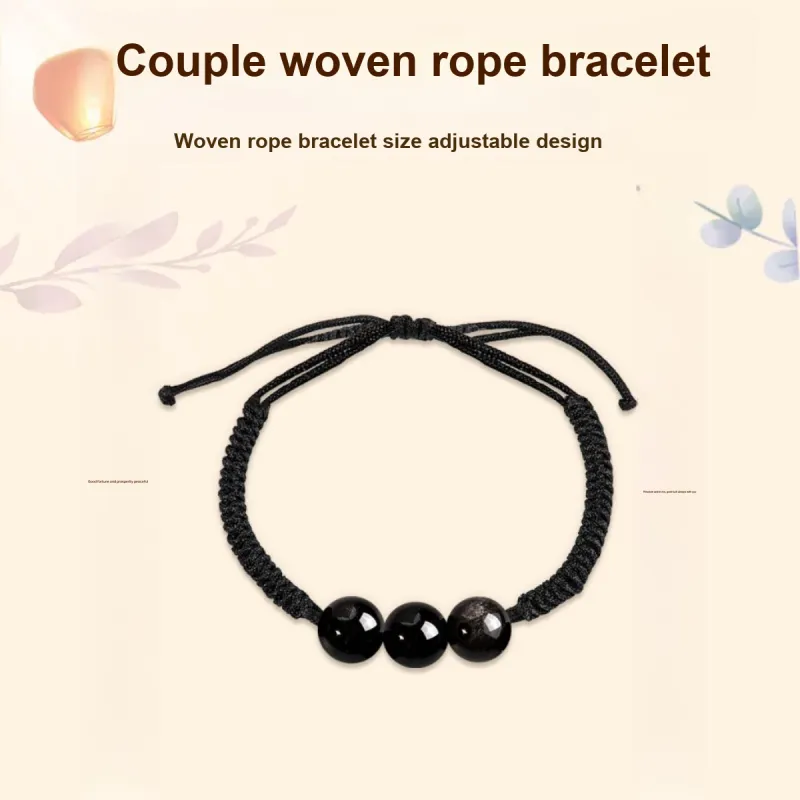 SIMPLE JOYS Obsidian Bracelets Unisex-1