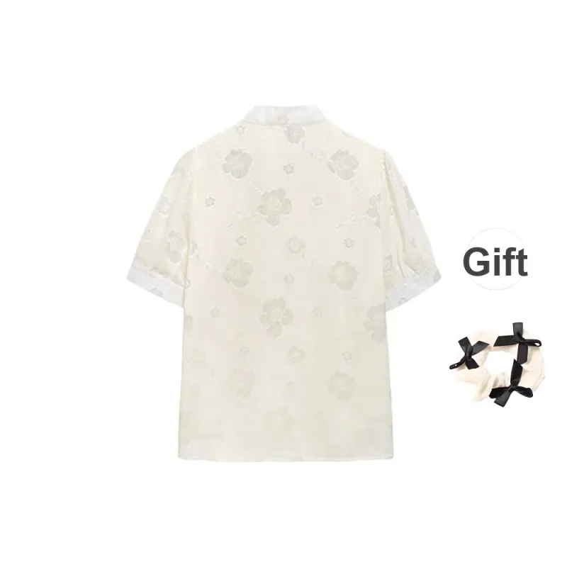 / T Shirts Women's White+Bowknot Hair Tie Comes With-1