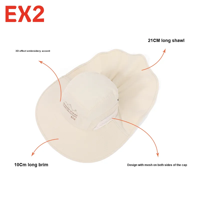EX2 YIHAISHI Polyester Sun Protection Hats Unisex Multicolor-3