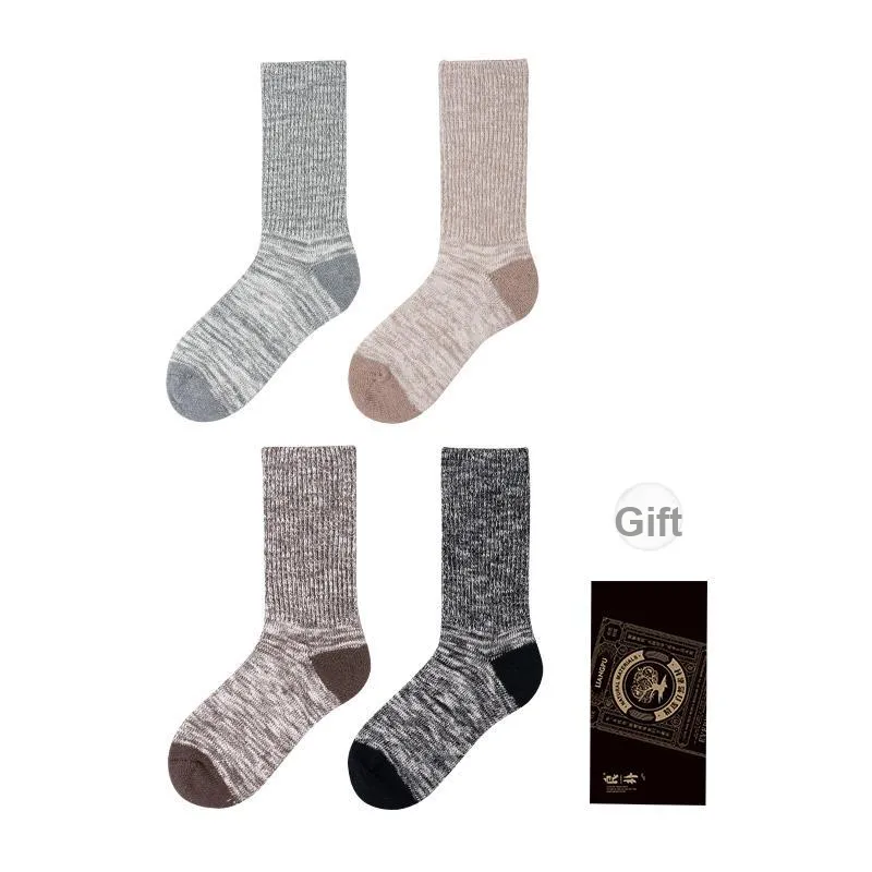 LIANGPU Mid Calf Socks Men's Box 4 Pack-0